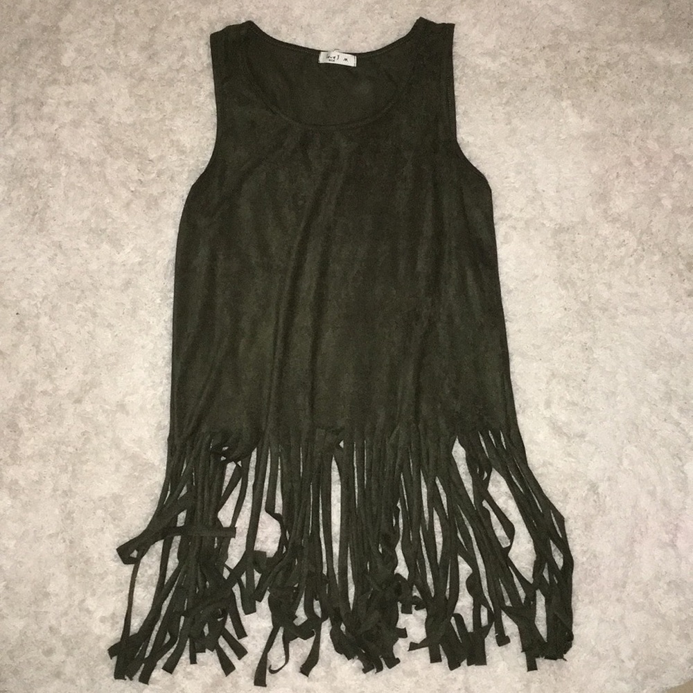 Green fringe shirt